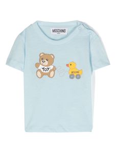 Moschino Kids t-shirt en coton à motif Teddy Bear - Bleu