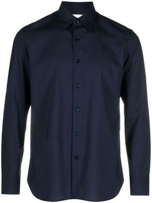 PT Torino chemise en laine à col pointu - Bleu