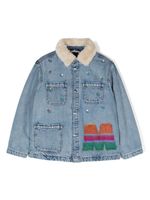 Marni Kids veste en jean à broderies - Bleu