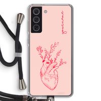 Blooming Heart: Samsung Galaxy S21 FE Transparant Hoesje met koord Blooming Heart: Samsung Galaxy S21 FE Transparant Hoesje met koord