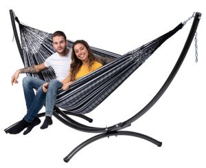 'Arc & Comfort' Black White Tweepersoons Hangmatset - 180 kg - Zwart - Colombiaanse - Tropilex