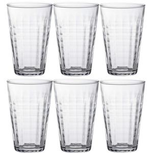 Duralex Longdrinkglazen Prisme - 6x stuks - glas - 330 ml - transparant - Koffie/thee glazen