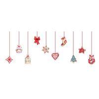 Muursticker - Kerst Hangende Decoraties