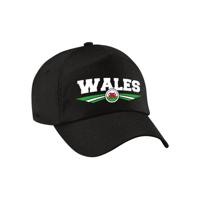 Wales / Wales land supporters petje - zwart - Volwassenen - Baseballcap - Sport - vlag thema