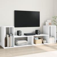 Tv-meubelen 2 st 75x30x50 cm bewerkt hout wit - thumbnail