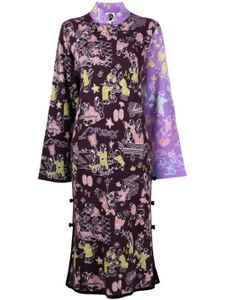 YANYAN KNITS robe Laza à motif jacquard - Violet