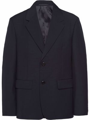 Prada blazer en laine à simple boutonnage - Bleu