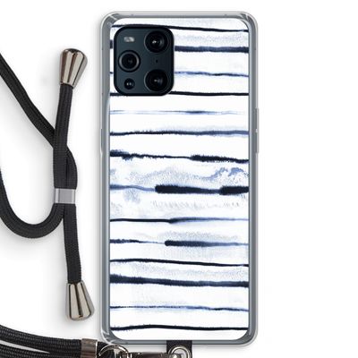 Ink Stripes: Oppo Find X3 Transparant Hoesje met koord