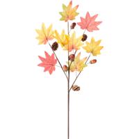Kunst herfsttak decoratie - 60 cm - losse steel met Esdoorn bladeren