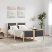 Bedframe met hoofdeinde Donkergrijs 120 x 190 cm Stof Bedframe met hoofdeinde Donkergrijs 120 x 190 cm Stof