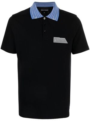Emporio Armani polo à patch logo - Noir
