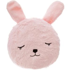 Dieren sierkussen kinderkamer - roze konijn - 27 cm - polyester