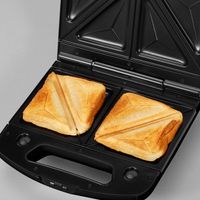 Severin 2968 Sandwich toaster RVS (geborsteld), Zwart - thumbnail