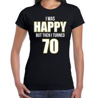 Verjaardag cadeau t-shirt 70 jaar - happy 70 zwart voor dames