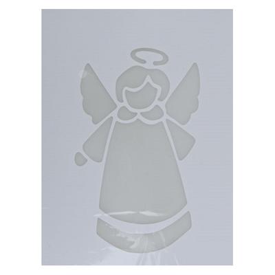 Kerst raamsjabloon kerstengel - wit - 35 cm - raamdecoratie - kerstversiering