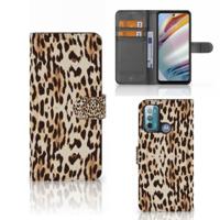 Motorola Moto G60 | Telefoonhoesje | Met pasjeshouder | Leopard