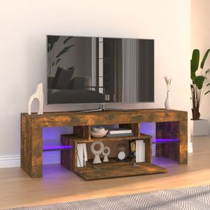 Tv-meubel met LED-verlichting 120x35x40 cm gerookt eikenkleurig