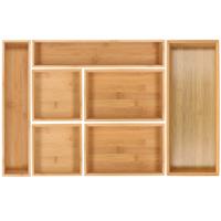 Lade bakjes/organize set - Tidy Smart - 7-delig - bamboe - 40 x 60 cm - opbergsysteem - thumbnail