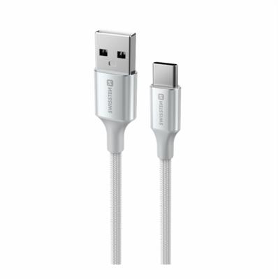 Swissten Gevlochten USB-C naar USB-A Kabel - 1.5M - Versie 2.0 - Wit