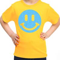 Verkleed T-shirt voor meisjes - Smile Emoticon - geel - carnaval - feestkleding voor kinderen