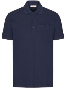 Valentino Garavani polo en piqué à détail V - Bleu