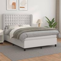 Boxspring met matras kunstleer wit 140x200 cm