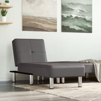 Chaise longue kunstleer grijs