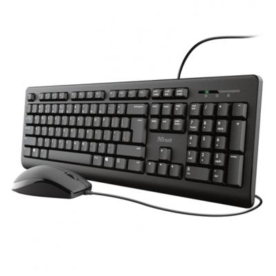 Toetsenbord en muis Trust Primo Zwart Qwerty Spaans QWERTY