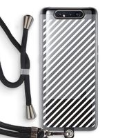 Strepen zwart-wit: Samsung Galaxy A80 Transparant Hoesje met koord