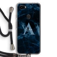 Midnight Marble: Pixel 3a Transparant Hoesje met koord