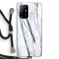 Gestreepte marmer: Oppo A94 5G Transparant Hoesje met koord
