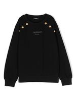 Balmain Kids sweat à effet usé - Noir