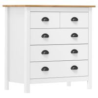 Dressoir Hill 79x40x80 cm massief grenenhout wit - thumbnail