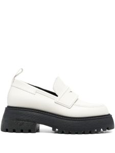 3juin mocassins en cuir à plateforme 40 mm - Blanc