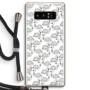 Zwanen: Samsung Galaxy Note 8 Transparant Hoesje met koord