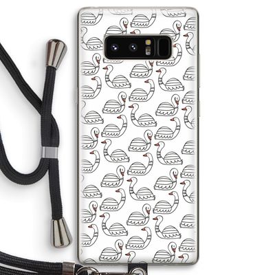 Zwanen: Samsung Galaxy Note 8 Transparant Hoesje met koord