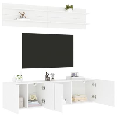 6-delige Tv-meubelset bewerkt hout wit