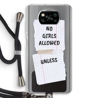 No Girls Allowed Unless: Xiaomi Poco X3 Pro Transparant Hoesje met koord