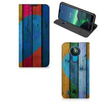Nokia 1.4 Book | Wallet Case | Wood Heart - Cadeau voor je Vriend