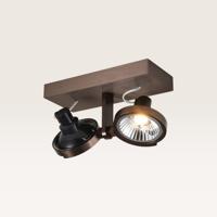 Plafondlamp Telesto bronzo II - GU10-fitting - IP20 voor binnen - Brons - Aluminium - Dubbele spotlight