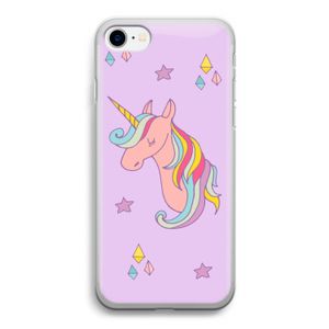 Roze eenhoorn: iPhone SE 2020 Transparant Hoesje