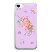 Roze eenhoorn: iPhone SE 2020 Transparant Hoesje