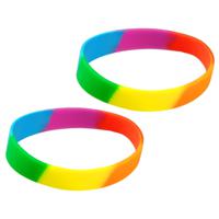 15x Siliconen armbandjes regenboog