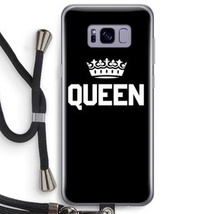 Queen zwart: Samsung Galaxy S8 Plus Transparant Hoesje met koord