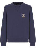 Dolce & Gabbana sweat en coton à motif brodé - Bleu