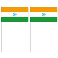 Zwaaivlaggetjes India - papier - 12x24 cm - vlag op stokje - feest Zwaaivlaggetjes India - papier - 12x24 cm - vlag op stokje - feest