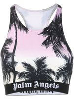 Palm Angels haut crop à imprimé palmier - Violet