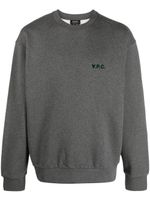 A.P.C. sweat en coton à logo imprimé - Gris