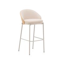 Kave Home Barkruk 'Eamy' Essenhout, kleur Beige (zithoogte 77cm)