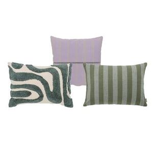 by fonQ Sierkussen Set van 3 - Wave - Linen Line - Linen Stripe